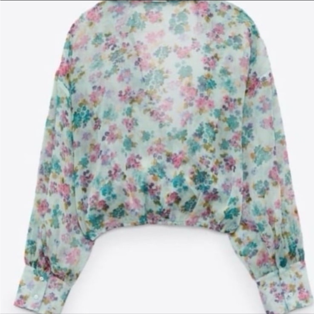 Zara Floral Blouse - Pink and Blue - Picture 11 of 12
